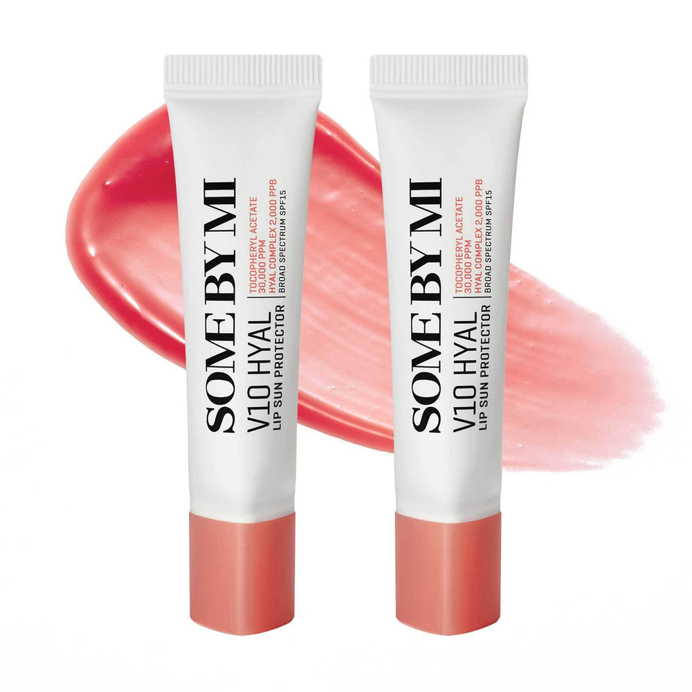 SOME BY MI V10 Hyal Lip Sun Protector Rosy dual-pack lip balm for daily hydration.