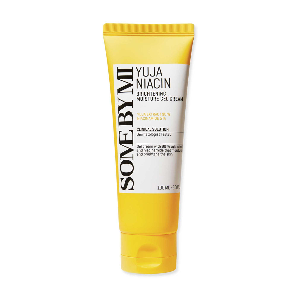 SOME BY MI Yuja Niacin Brightening Gel Cream bottle shown for refreshed, even toned skin