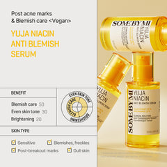 SOME BY MI Yuja Niacin Serum applied on skin suggests smoothing and hydration.