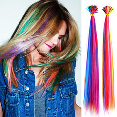 Somo Bella 100-strand 20-inch party color extensions for bold highlights.