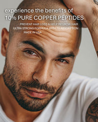 Sonora Copper Peptides serum application demonstrates easy scalp massage for absorption.