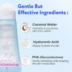 Soonding Face cleansing foam applied for gentle makeup and sunscreen removal