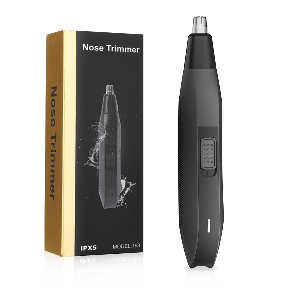 Soonsell electric nose hair trimmer front view, compact for travel and quick grooming.