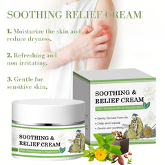 Soothing Relief Cream in hand during application for daily use