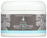 Soothing Touch Naked Body Butter unscented bottle showing fragrance-free hydration for all-over moisture