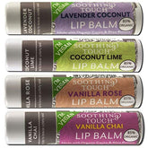 Soothing Touch vegan lip balm-tube provides deep moisture for dry lips.