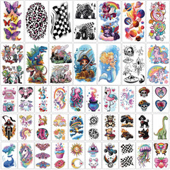 SOOVSY 52pcs half-arm trucks planets tattoos, perfect for playful adventures.