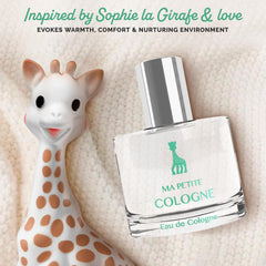 Close-up of Sophie la girafe packaging showing elegant design and compact 50 ml size