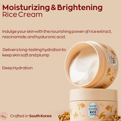 SOQU rice cream texture swirl on hand for smooth application.