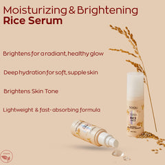 Closeup of rice serum application demonstrates quick absorption and smooth texture