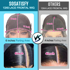 SOSATISFY 13x6 HD lace close-up, breathable transparent lace detail.