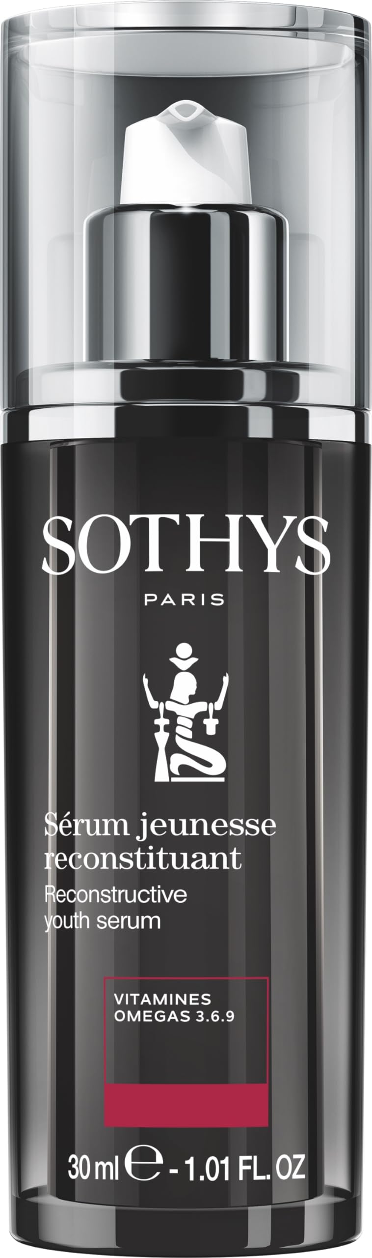 SOTHYS Reconstructive Youth Serum bottle pouring, highlighting hydration potential