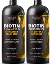 SoulSpa Pure Biotin Shampoo with Castor and Black Seed lather strengthens roots