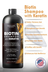 SOULSPA PURE Biotin Shampoo rich lather for a cleansing feel