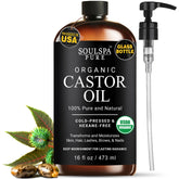SoulSpa Pure castor oil bottle, amber glass, for easy dispensing
