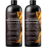SOULSPA PURE Hair Thickening Shampoo bottle showing volumizing formula for a thicker look
