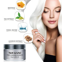 SOVONCARE White Temporary Hair Color Wax closeup highlights creamy texture for smooth color application