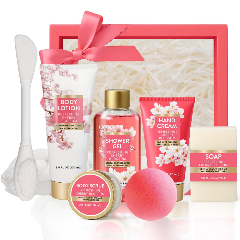 Spa Luxetique cherry blossom gift set box for spring gifting