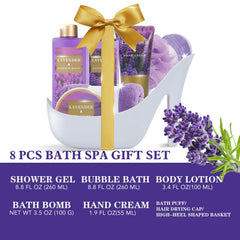 Spa Luxetique lavender bath bombs in a calming package.