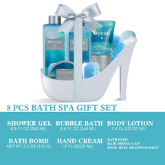 Spa Luxetique sea salt scrub with mineral-rich formula for soft, smooth skin.