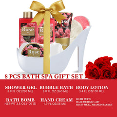 Spa Luxetique World rose bath bombs deliver delicate, lasting fragrance.