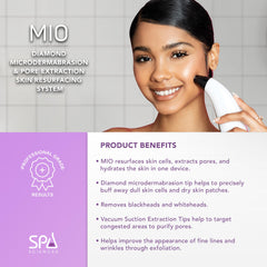 Spa Sciences MIO facial treatment areas on cheeks and forehead for smoother texture.