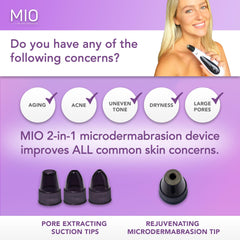 Spa Sciences MIO varied suction tips target congestion on nose and chin.