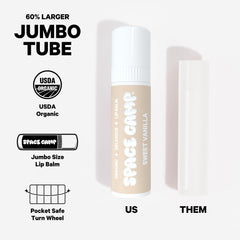 Space Camp Wellness Jumbo Lip Balm Pool Club Pack front view of three flavors.