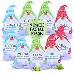 SpaLife Holiday Gnome Mask Pack with festive packaging for gifting.