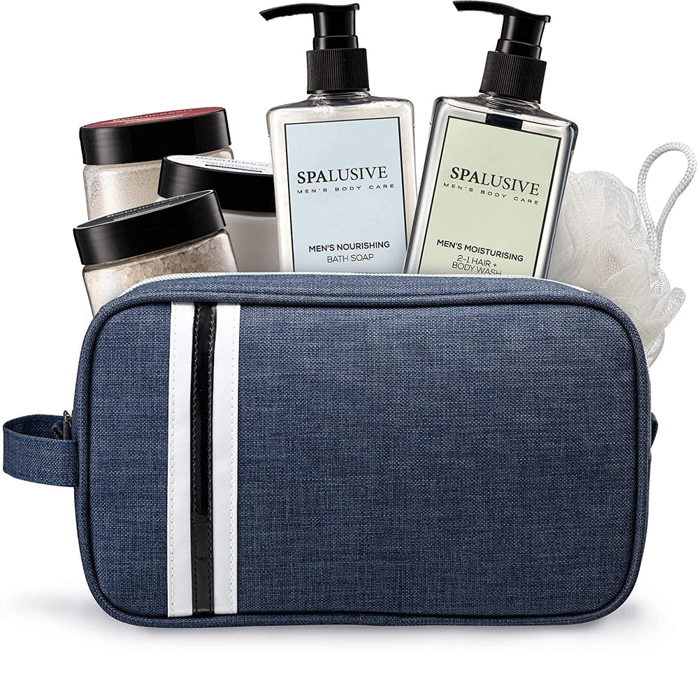 SPALUSIVE luxury spa gift set for men in gift box, ideal for at-home pampering.