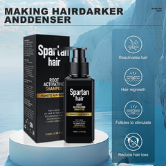 SPARTAN HAIR massage application on wet hair for scalp circulation.