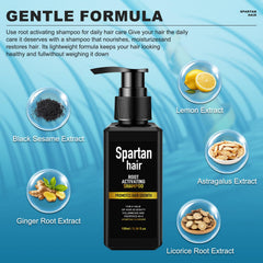 SPARTAN HAIR root nourishment supporting thicker-looking strands.