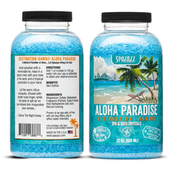 Spazazz Hawaii citrus aroma crystals enhance a refreshing bath ritual.