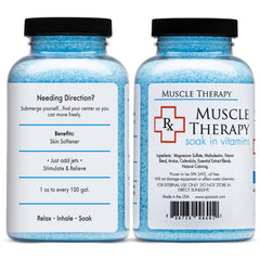Spazazz Muscle Therapy jar front highlighting soothing bath salts