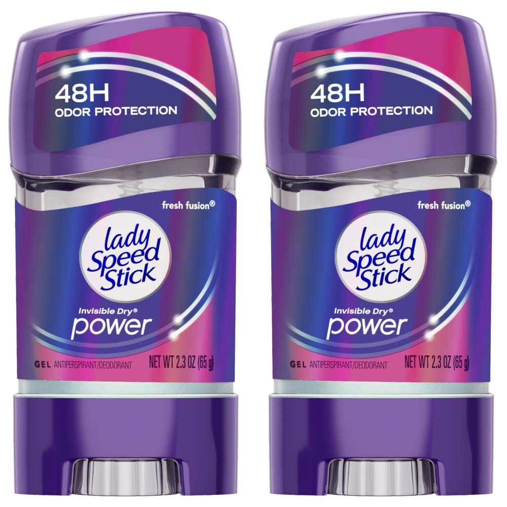 Lady Speed Stick Fresh Fusion bottle shows clear, long-lasting protection.
