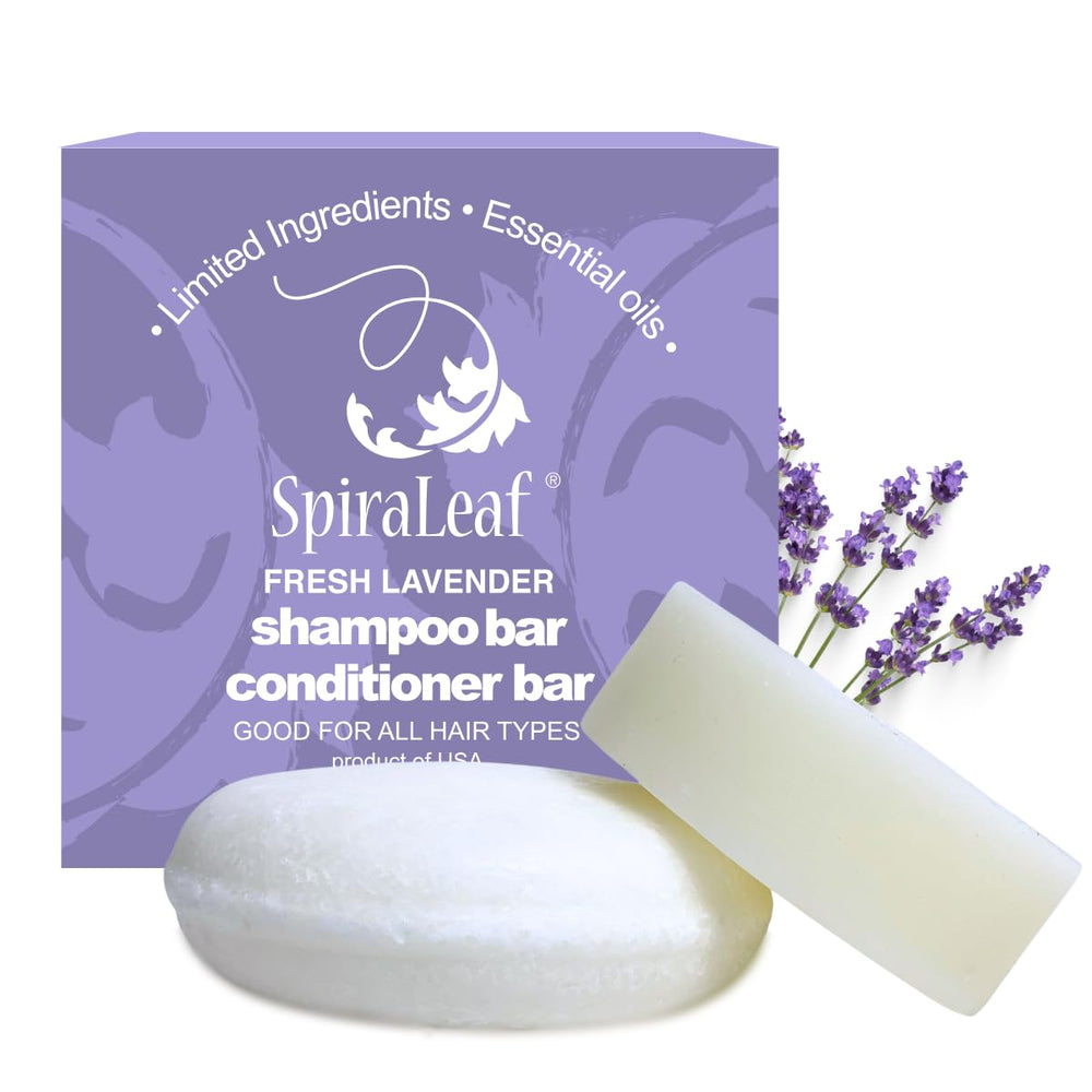 Spiraleaf shampoo bar Lavender Breeze for a refreshing cleanse and silky hair.