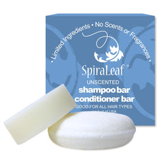 SpiraLeaf solid shampoo bar unscented cleanses hair with a lightweight, plastic-free approach
