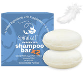 Spiraleaf unscented shampoo bars pack for all hair types, fragrance-free use.