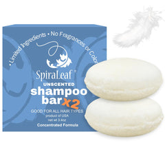 Spiraleaf unscented shampoo bars pack for all hair types, fragrance-free use.