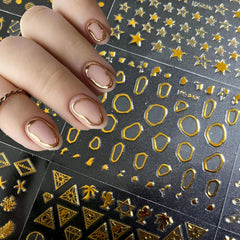 SPLOCUDU 3D self adhesive gold line sticker for quick chic nails