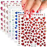 SPLOCUDU 8 sheets heart nail stickers for easy DIY manicures and festive Valentine designs