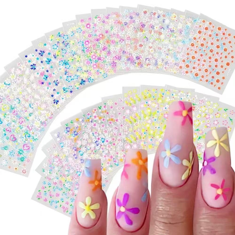 SPLOCUDU flowers nail stickers pack for quick at-home manicures