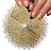 SPLOCUDU gold star line nail stickers closeup for precise design