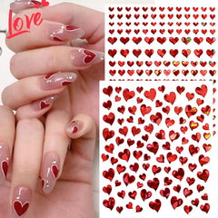 SPLOCUDU valentines heart decals for professional or home use, quick 3D nail art