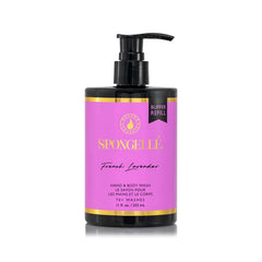 SPONGELLÉ French Lavender Body Wash bottle releasing calming lavender scent