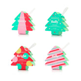 Spongellé Holiday Tree Assorted Pack box, four buffers ideal for gifting.