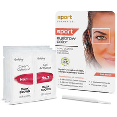 Sport Cosmetics eyebrow color three-application kit for long-lasting brow tint