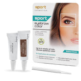 Sport Cosmetics eyebrow color medium brown application kit for easy at-home brow tint