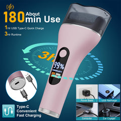 Spriaq foot care kit LCD display showing speed and power status.