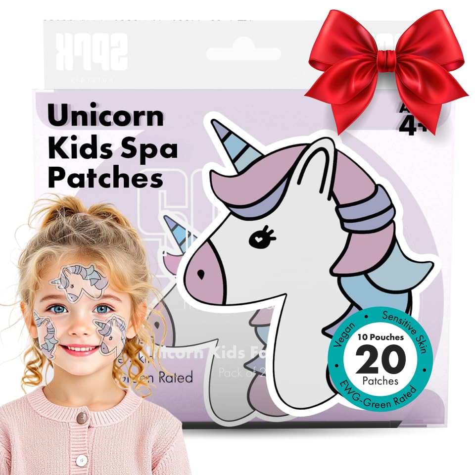 Sprk Naturals Unicorn Kids Face Masks box showing playful unicorns for gentle vegan skincare.